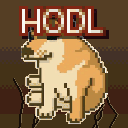 CASHDOG HODL pixel sticker