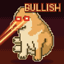 CASHDOG bullish pixel sticker
