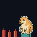 CASHDOG green candles pixel sticker