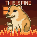 CASHDOG this is fine pixel sticker