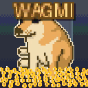 CASHDOG WAGMI pixel sticker