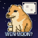 CASHDOG wen moon pixel sticker