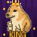 CASHDOG wearing a crown